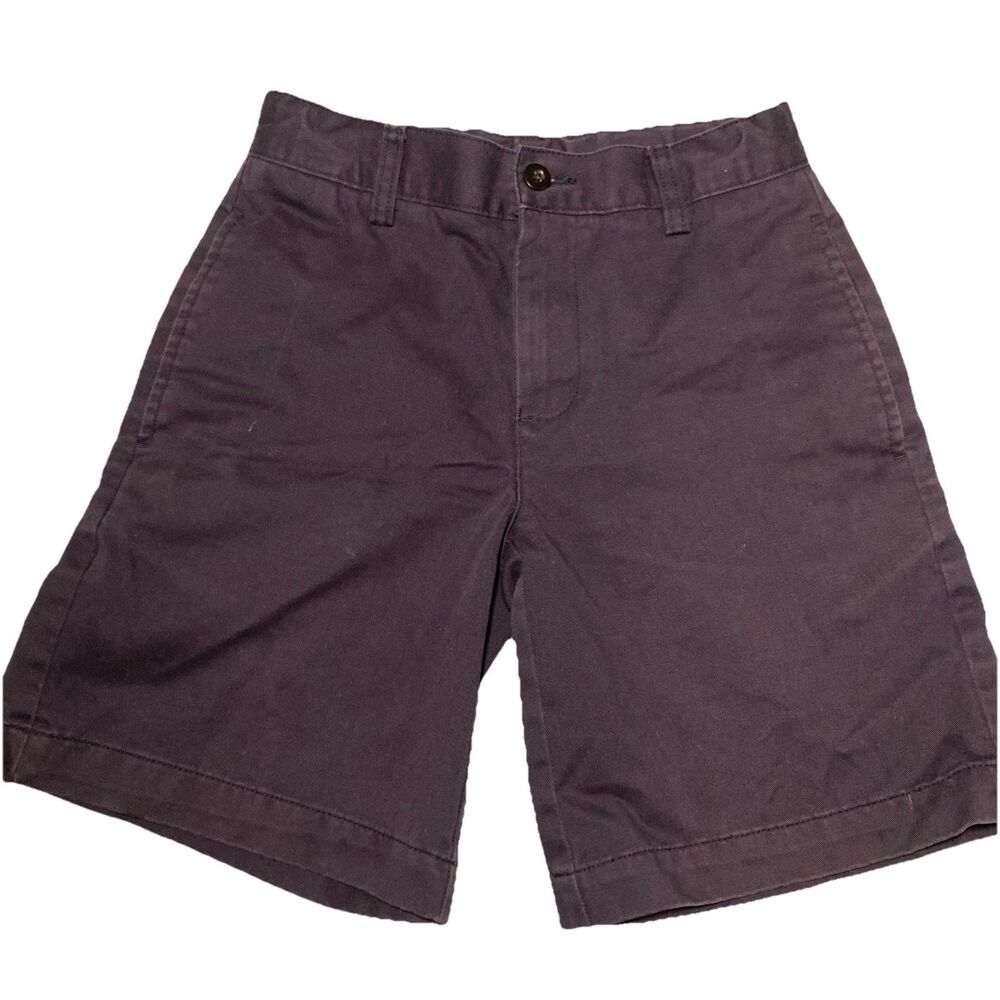 8 Boys Lands End Navy Uniform Dress Shorts Flat Front Adjustable Waist GUC